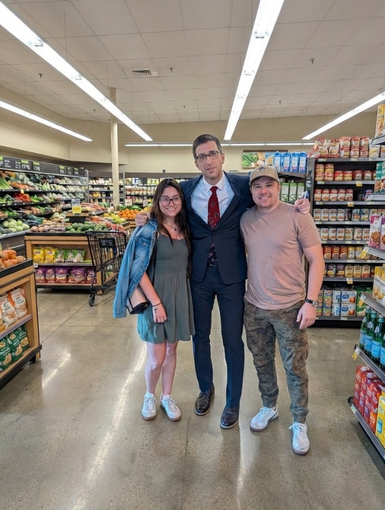 8a.m. getting groceries